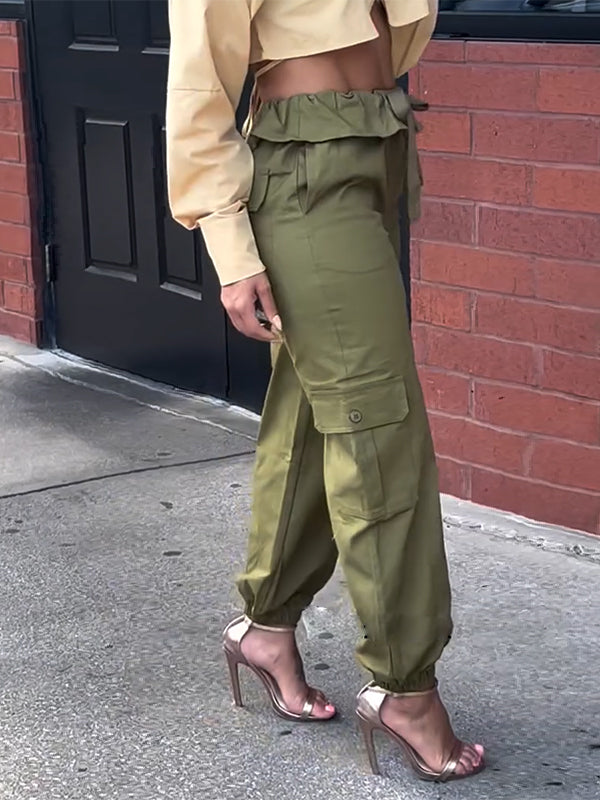Tied Cargo Pants-Clearance