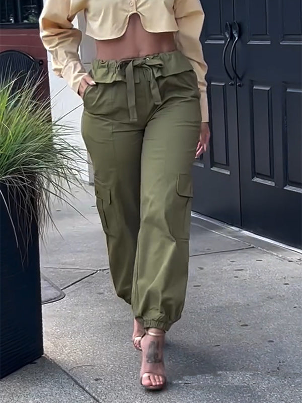 Tied Cargo Pants-Clearance