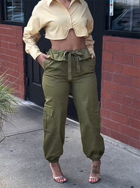 Tied Cargo Pants-Clearance