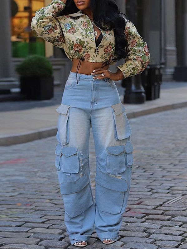 Printed Zip-Front Jacket-Clearance