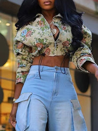 Printed Zip-Front Jacket-Clearance