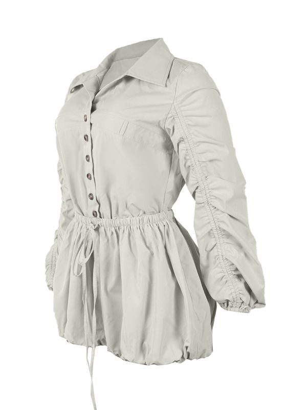 Solid Button-Front Cargo Romper-Clearance