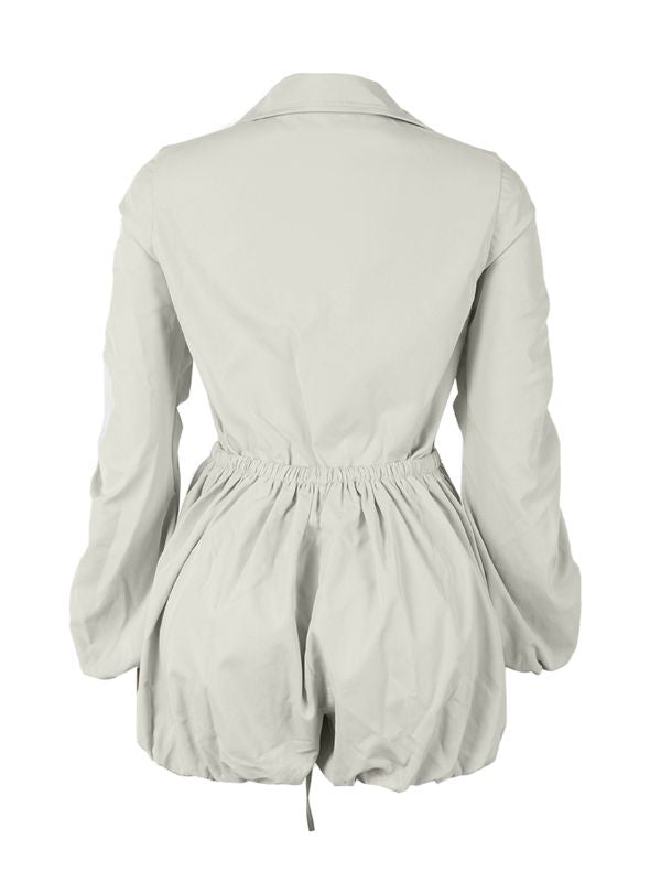 Solid Button-Front Cargo Romper-Clearance