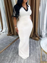 Contrast Polo Dress