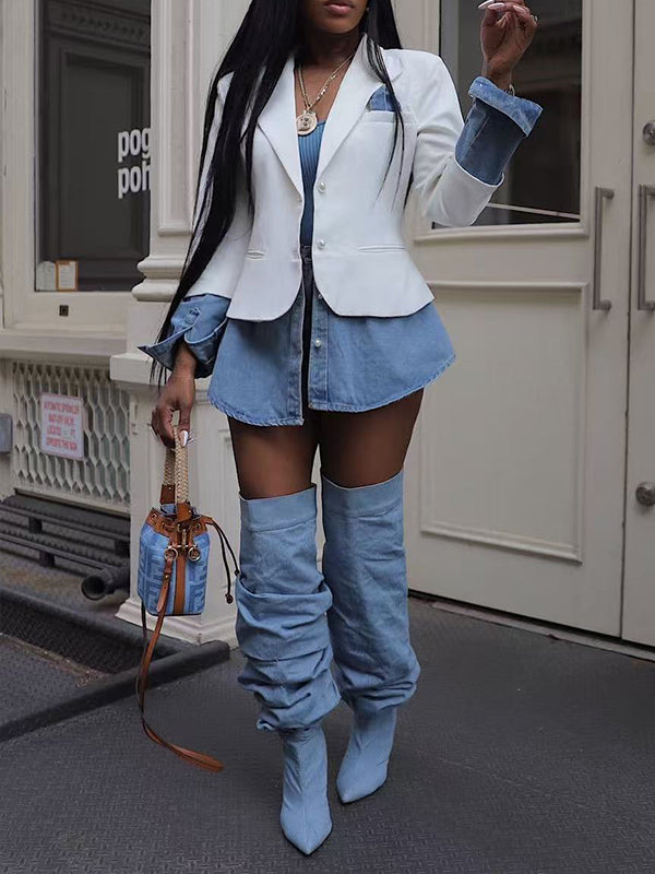 Denim Combo Blazer