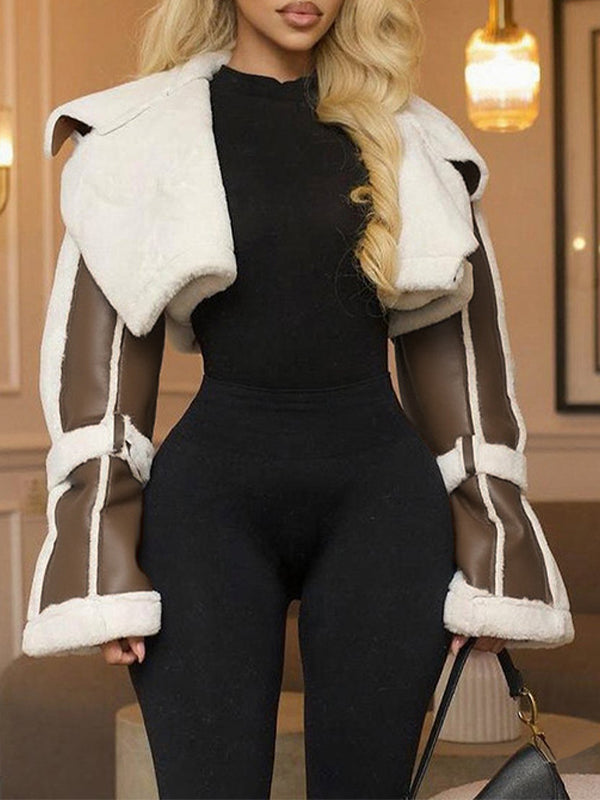Faux-Leather Shearling Jacket