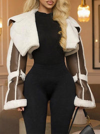 Faux-Leather Shearling Jacket