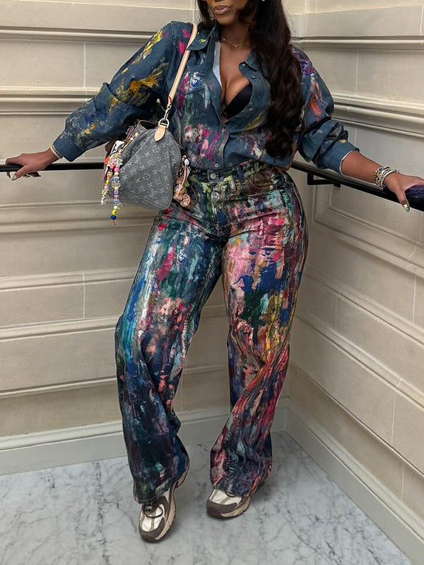 Printed Denim Shirt