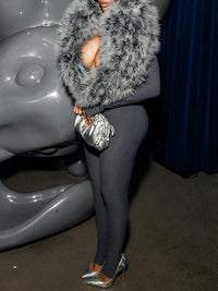 Faux-Fur Combo Jumpsuit