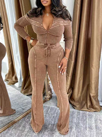 Wash Zip Top & Pants Set