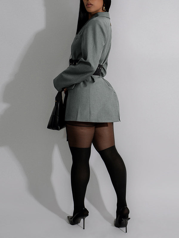 Belted Long Blazer