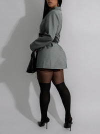 Belted Long Blazer