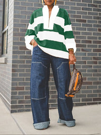 Colorblock Zip-Front Top