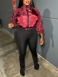 Zip-Front Jacket & Skinny Pants Set