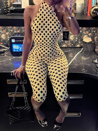 Dot Halter Capri Jumpsuit