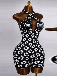 Printed Halter Romper