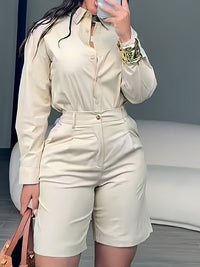 Solid Shirt & Bermuda Shorts Set
