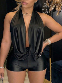 Plunge Halter Romper