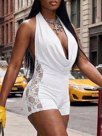 Lace Combo Halter Romper
