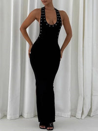 Eyelet Slit Sleeveless Dress