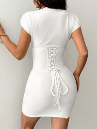 Solid Tee Dress with Corset