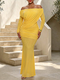 Off-Shoulder Ruched Dress