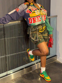 Printed Zip-Front Hoodie