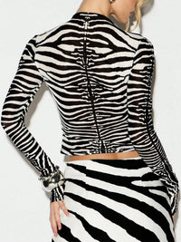 Zebra-Print Sheer Tee