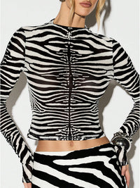 Zebra-Print Sheer Tee