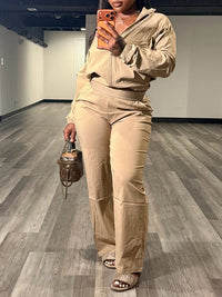 Zip-Front Jacket & Pants Set