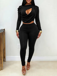 Ruched Cutout Top & Pants Set