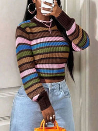 Stripe Round-Neck Sweater