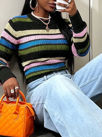 Stripe Round-Neck Sweater