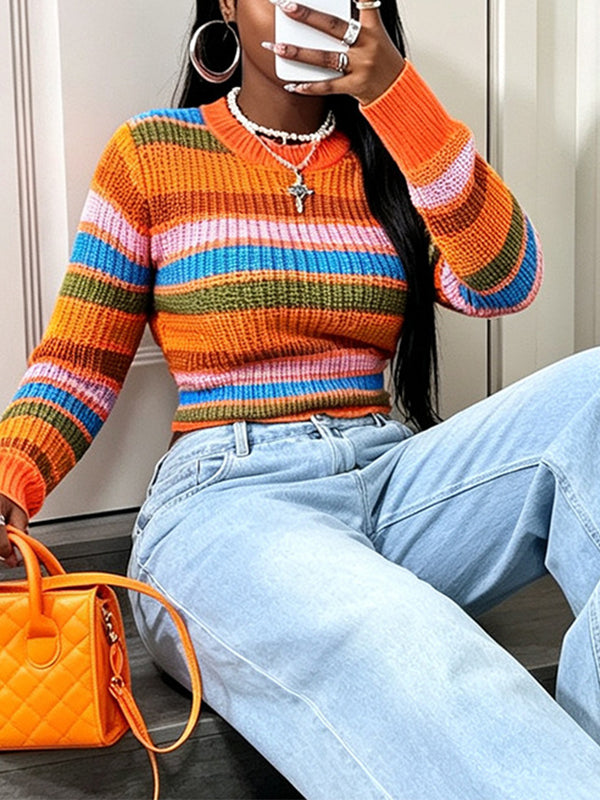 Stripe Round-Neck Sweater