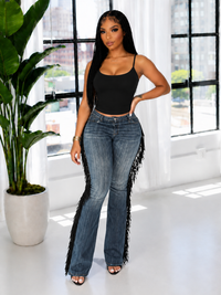 Fringe Combo Jeans
