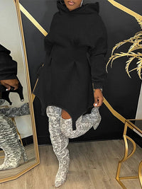 Solid Hoodie Dress