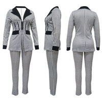 Houndstooth Blazer & Pants Set