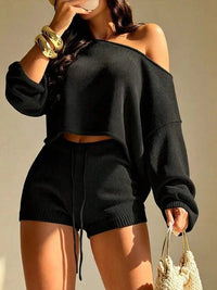 Knit Boat-Neck Top & Shorts Set