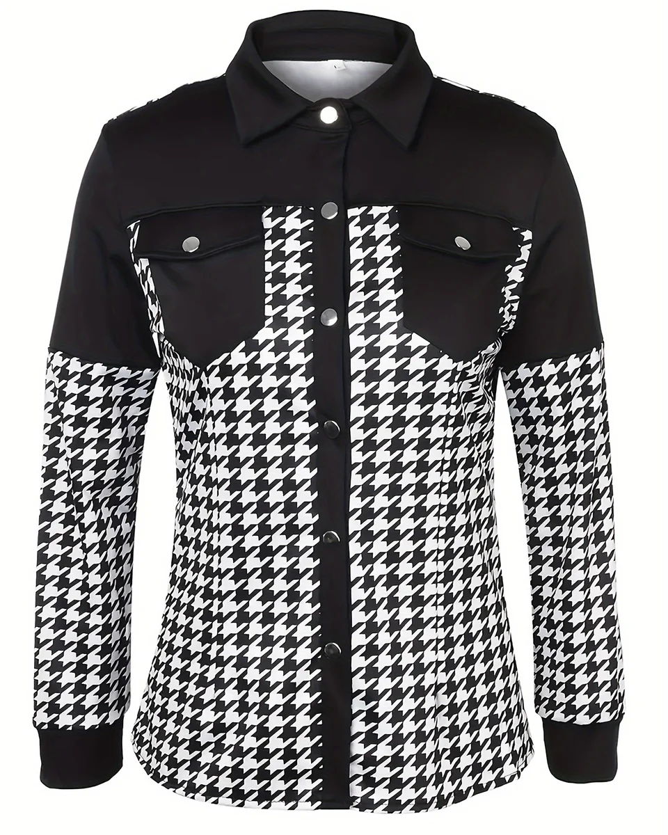 Houndstooth PU Shirt
