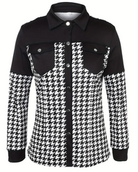 Houndstooth PU Shirt