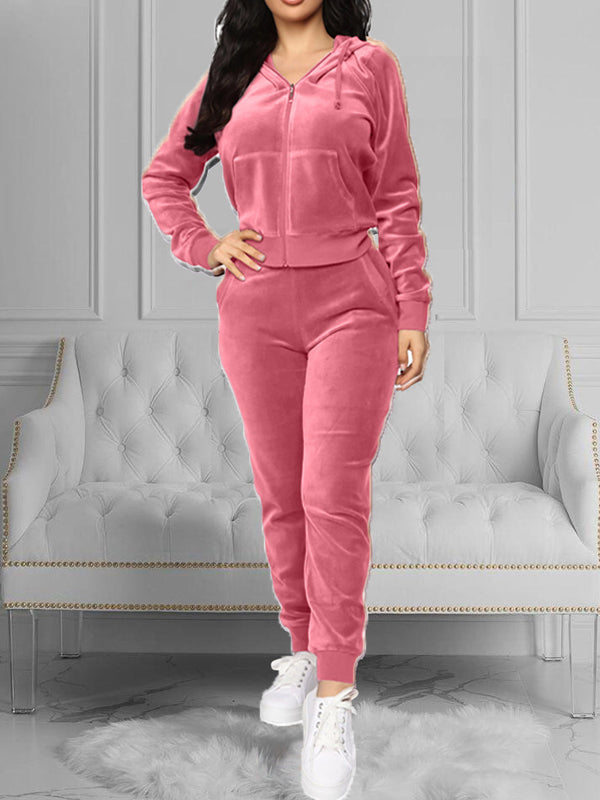 Velvet Hoodie & Pants Set