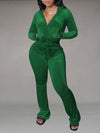 Velvet Hoodie & Flared Pants Set