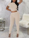 Ribbed Crop Top & Pants Set