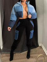 Colorblock Puffer Coat