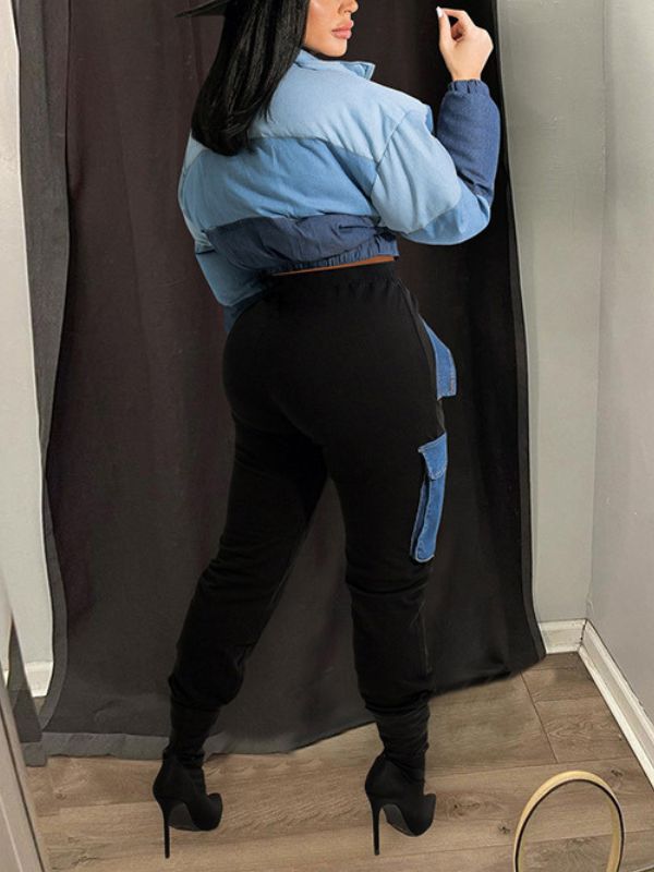 Colorblock Puffer Coat