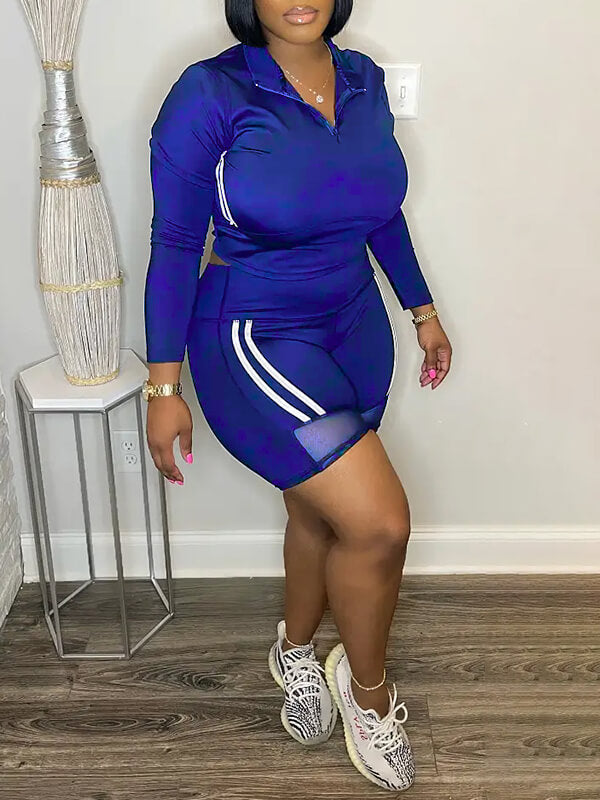 Zip-Front Top & Shorts Set