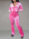 Velvet Hoodie & Flared Pants Set