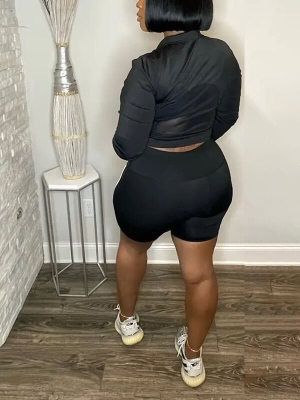 Zip-Front Top & Shorts Set