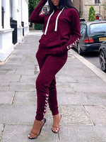 Lace-Up Hoodie & Pants Set
