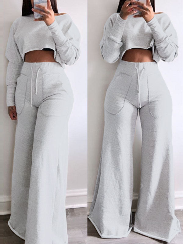 Bellizimos Raw-cut Sweatshirt & Wide-Leg Pants Set